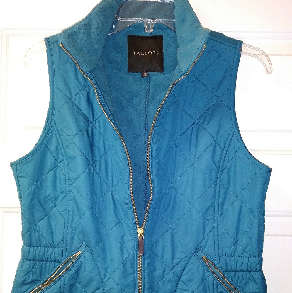 Turquoise Talbots quilted vest
